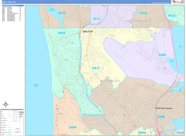 Daly City City Map Book Color Cast Style